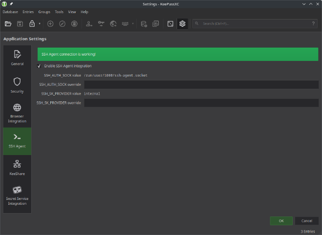 KeePassXC SSH Agent Integration