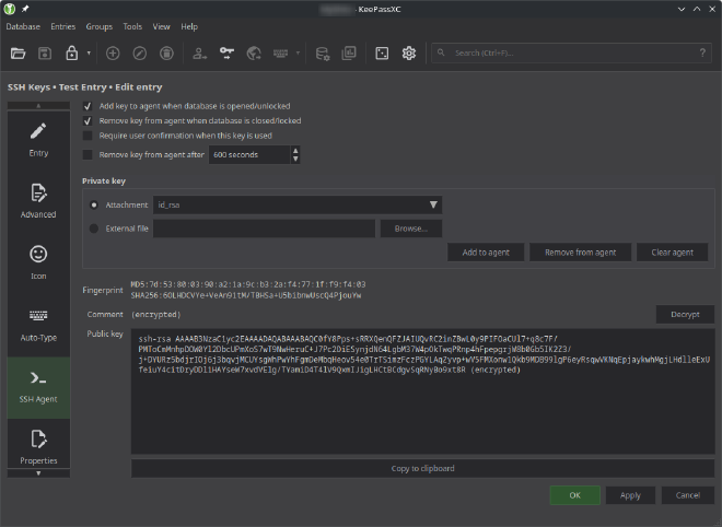 KeePassXC SSH Private Key
